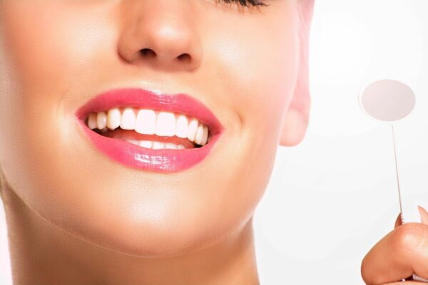 A pretty woman with super white teeth